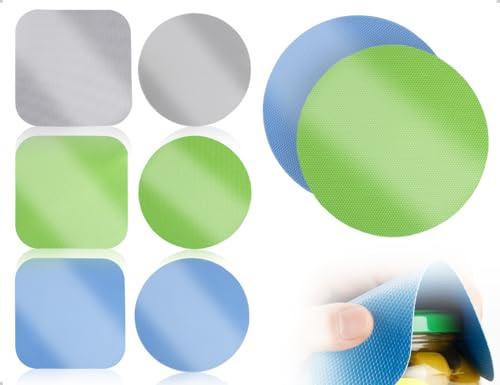 AOYEGIC 6 Stück Glasöffner,Rutschfester Gummi Greifer Pads,Wiederverwendbarer Flaschendeckelöffner,Wärmeisoliert Dosenöffner Matte,Untersetzer,verwendet für Haushalt(Quadratische und Runde)