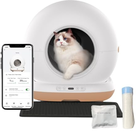 WeeKett Smart Cat Litter Box, Self Cleaning, App Control, 75L, Automatic