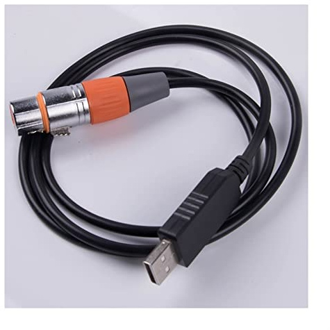 QSBVSO USB-Schnittstellenadapterkabel 3/6 /10/ 12ft Länge Bühnenlicht PC 512 Controller Dimmer USB-Konvertierungskabel(5M,Black USB Shell)