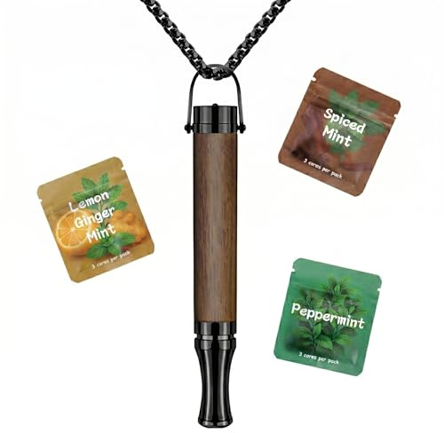 Wooden Anxiety Breathing Necklace regolabile with Resistance: Half Round Air Breather Necklace with Fruit Set