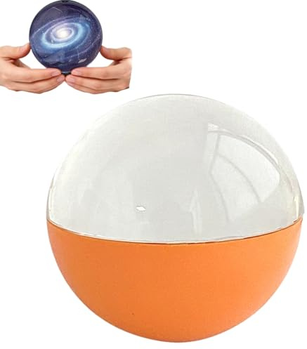 3D Crystal Ball Digital Photo Album, Christmas Crystal Ball Digital Video Display, Memory Sphere,3D CrystalBall with Electronic Display,Perfect for couples, pets and memories (orange)