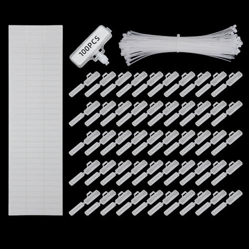 HENGBIRD Set di 100 etichette trasparenti per cavi, clip con 100 fascette per marcare e organizzare i cavi
