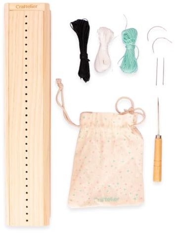 Craftelier - Book Binding Cradle kit with Awl Tool, Wax Threads for Book Binding and Needles - for Signatures, Journals & DIY Bookbinding Crafts