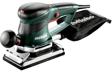 metabo SRE 4350 TurboTec Schwingschleifer, 350W Sanding Machine, 92x184mm | Profi Rutscher mit TurboBoost, Vario-Elektronik, vibrationsarm, inkl. Staubbeutel, Zusatzhandgriff und Zubehör-Set