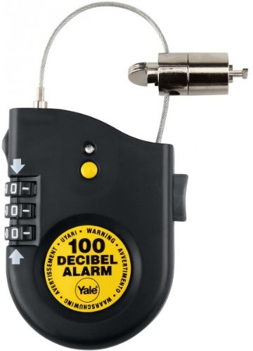 Yale Lucchetto Cavo Allarme Sonoro Acciaio Batterie Antifurto