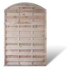 Holzzaun Terrassen Sichtschutz mit Bogen Maß 120 x 180 auf 160 cm (Breite x Höhe) aus Kiefer/Fichte Holz; druckimprägniert Holz Berlin Bogen