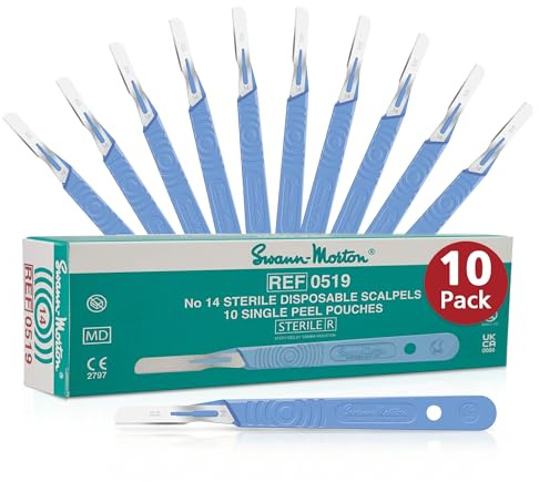 10 lames de bistouri stériles stériles Swann Morton No.14 Dermaplaning Tools