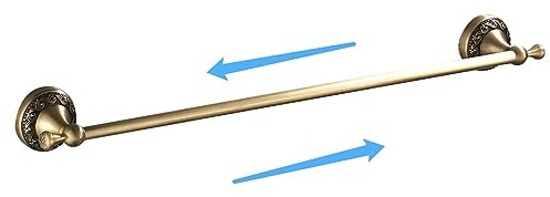 Leyden Antique Towel Bar,Adjustable Towel Holder Rod Brass Bathroom Accessories Expandable 15.2 to 27.8 Inch Vintage Wall Mount