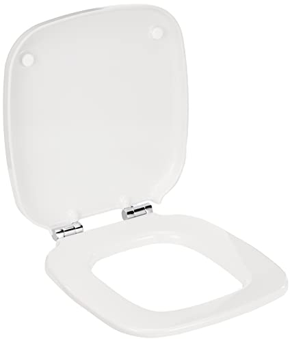 Gala Universal– Tapa y Asiento Amortiguado para Inodoro, Incluye Kit de Fijación y Bisagras de Acero Inoxidable, Color Blanco, Medidas 39.5 x 5.4 x 47.5 cm– Modelo G5157001