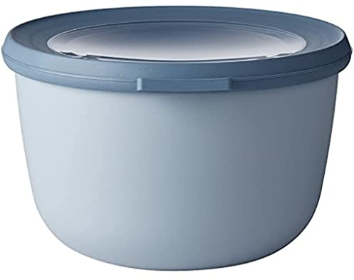 Mepal - Multi Bowl Cirqula Round - Contenitori Plastica con Coperchio - Adatto come contenitore ermetico per Frigo, microonde, Congelatore e piatti da portata - Ciotole Cucina - 1000 ml - Nordic blue