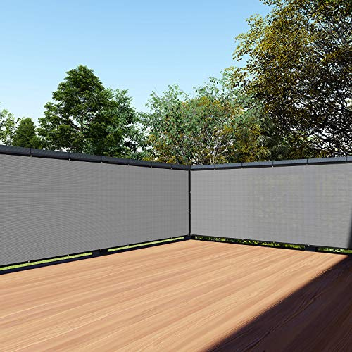 TANG 3' x 12' Balcony Privacy Screen Fence for Apartment Deck Railing, 200GSM Heavy Duty Block Outdoor Privacy Fencing Cover for Patio Porch Backyard Screens, Gray