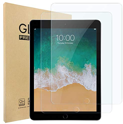 Hianjoo 2 Piezas Protector de Pantalla Compatible con iPad 9.7, [Claridad HD] [9 Dureza] Vidrio Templado Compatible con iPad (2018/2017) / Pro (2016) / Air 1 / Air 2