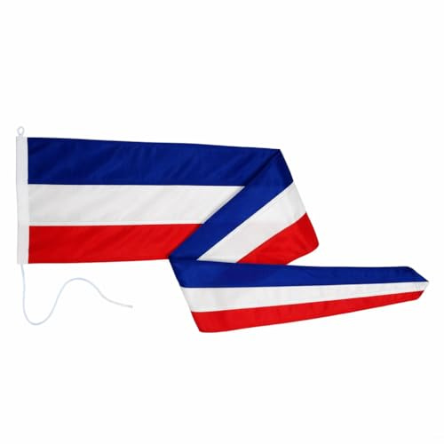 FLAGLY Premium Langwimpel Schleswig-Holstein 40 x 200 cm - 160g/m² Stoffgewicht, robustes und witterungsbeständiges Schiffsflaggentuch - Wimpel Schleswig-Holstein, Fahnenmast Zubehör