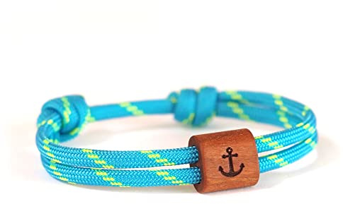 myGreta Anker Holzarmband aus Segeltau, Holzschmuck, Surferarmband