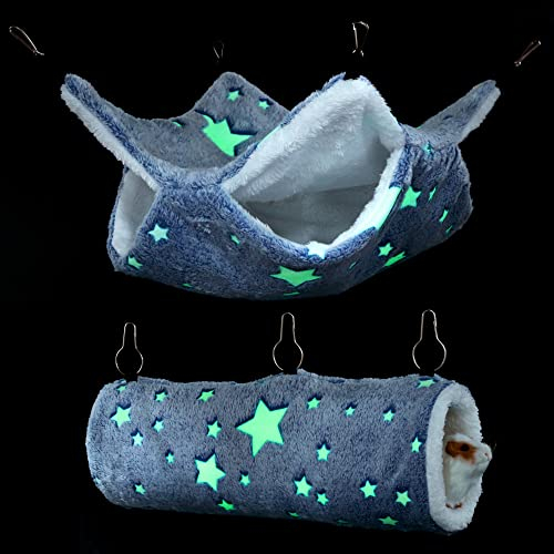 Noctilucent Luminous Guinea Pig Rat Hammock Bunkbed Hanging Tunnel Hideout