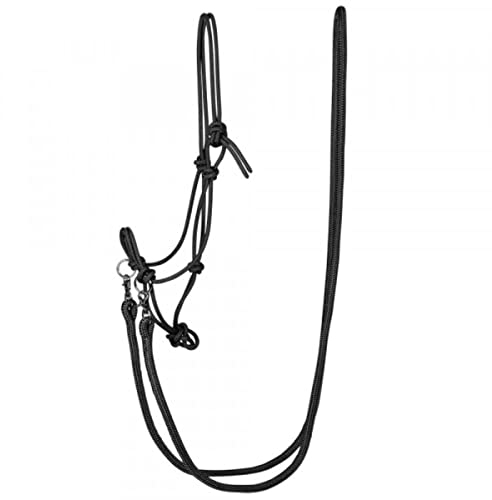 PFIFF Knotenhalfter mit Zügel aus stabilem Seilmaterial mit Snapkarabiner dunkelblau (Full)