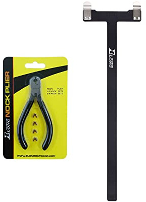 ELONG OUTDOOR Tiro con l'arco Punti String Nock Pinze Set T Forma Arco Freccia Quadrato Righello String Nocking Point Fibbie per Arco Ricurvo