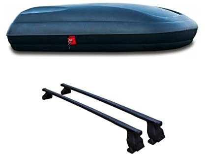 Portapacchi Auto Tetto 480 litri Nero Carbon - Barre Portatutto Resistenti Da Viaggio - Box Tetto Auto per Ogni Viaggio e Spostamento - compatibile con ogni modello - facile da installare e sicuro