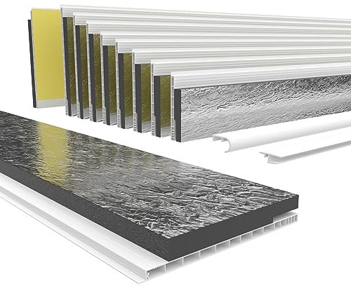 HEXIM Cubierta de caja de persiana enrollable de PVC con aislamiento Longitud: 1000-2000 mm, ancho: 120-320 mm, Solapa de inspección Tapa de protección (200 mm x 1.6 metros)