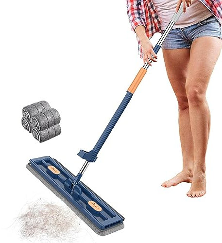 Tioheam Piso Microfibra - Fregonas Pared para Lavar Paredes | Trapeador para Pisos Madera, trapeador Comercial Profesional, trapeador húmedo y para Polvo con Mango Extensible
