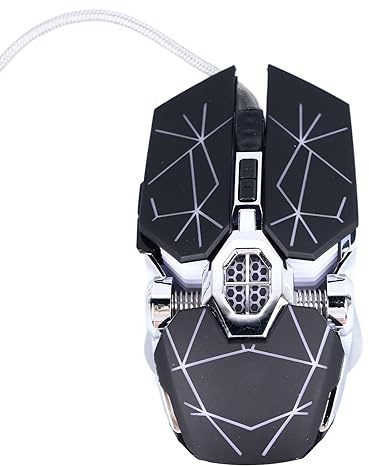 Goshyda Kabelgebundene Gaming-Maus, RGB-Farbeffekt, Ergonomisches Design, Komfortabler Griff, Präzise Steuerung, Kabelgebundene Optische Maus für Computer-PC-Gamer