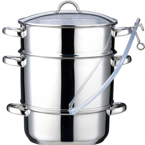 Luckyberg Dampfentsafter aus Edelstahl 8L, Ø26cm| Dampfentsafter, Induktionsdampfentsafter, für alle Herdarten geeignet