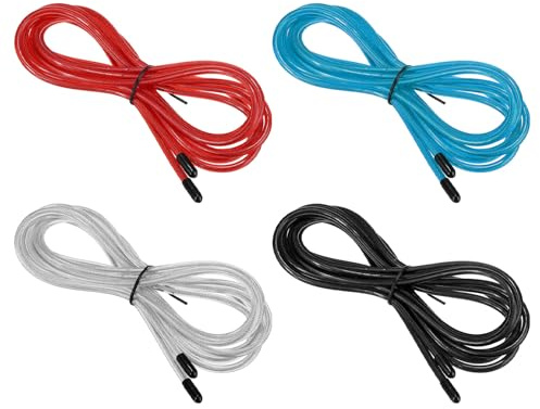 PATIKIL 10 fot ersättningskabel, 4-pack 4,5 mm professionellt hopprep ersättning för höghastighetshoppningsrep, flerfärgad