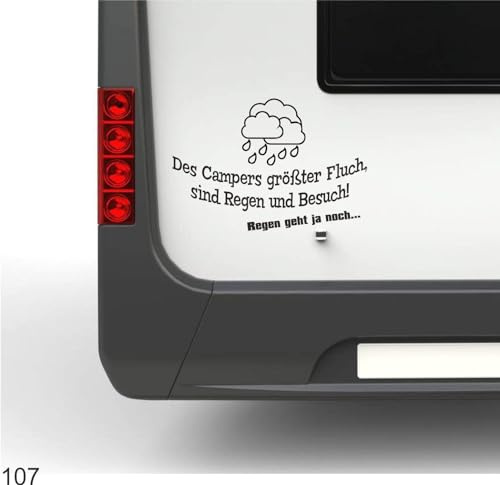 Rakelfix des Campers größter Fluch sind Regen und Besuch ca 30cm Hochwertiger Wohnmobil Aufkleber Camper Wohnwagen Womo Mobile
