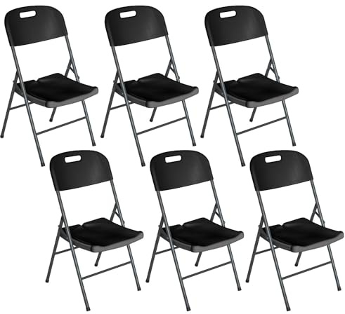 THINIA HOME Pack 6 Sillas Plegables con Asa 47x58x87cm