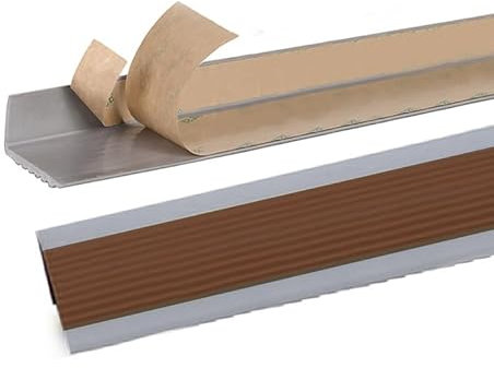 Treppenkantenprofil Treppenprofil L-Form Selbstklebend Winkelprofil Kunststoff Treppen-Kantenschutz Selbstklebende Anti-Rutsch Treppenkante Kantenschutz Für Den Außen- Und Innenbereich ( Color : Brown