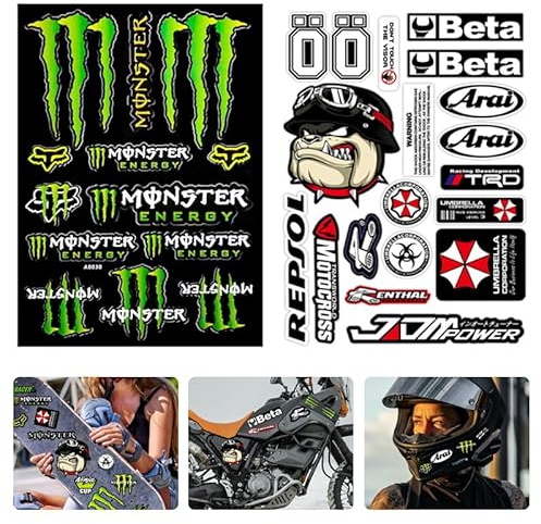Autocollant moto Deux Sortes Casque Beaux Adhésifs Pour Motos, Bagages et Guitares