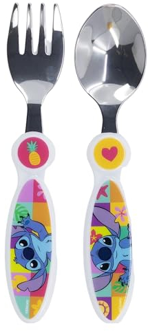 SET DE 2 CUBIERTOS METALICOS STITCH PALMS