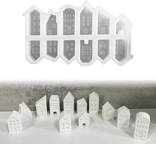 Silikonformen Gießformen Häuser Mit Herz - Mini Haus Kerzenformen, 3D Gipsform Zum Gießen - Handwerk Gießform