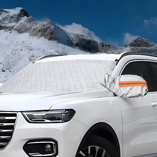 Frontscheibenabdeckung für Winter,Frontscheibenabdeckung, 182x112 cm Abdeckung Windschutzscheibe Frost, Auto Frontscheibenabdeckung Magnet, für Windschutzscheibe Gegen Schnee, Eis, Frost, Staub, Sonne