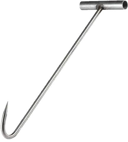 GNAUMORE Gancio per Chiusino,Gancio con Impugnatura a T per Tombino,Gancio Tombino Sollevatore Chiusino 30 cm,Gancio Singolo per Coperchi per Fognature,Sollevatore per Chiusini con Gancio