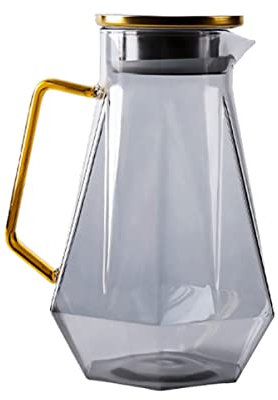 OFFSCH Jarra de Vidrio Grande para y 1.5L Alta Borosilicato Tapa para Bebidas Frías para Casa y