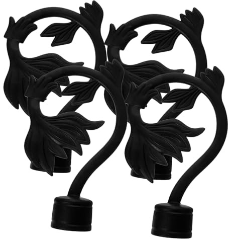 Alipis 4piezas Remates Decorativos para Barra De Cortinas Romanas Cabezal De Varilla Negro con Estilo Aleatorio Accesorios para Salón y Dormitorio