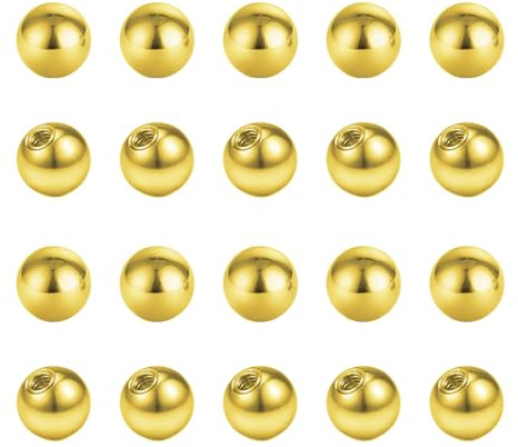 Besyvvin 25er Piercing Kugeln 1,6mm Silber Ersatzkugel Edelstahl Schraubkugel 4mm 5mm 6mm für Piercing Nase Bauchnabel Zungen