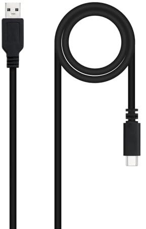 CABLE USB 2.0 3A, TIPO C USB-C/M-A/M 2M NEGRO NANOCABLE