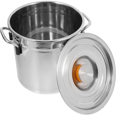 HOLIDYOYO Edelstahltopf Mit Deckel Kochtopf Für Küche Tiefer Schmortopf Suppentopf Aus Wiederverwendbar Für Eintöpfe Und Schmorbraten