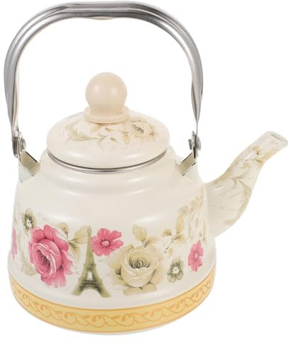 CIYODO Bouilloire à Thé en Émail 1,1 L, Théière Cuisine Résistante la Chaleur, Chauffe Rapidement, pour Usage Domestique Décoratif
