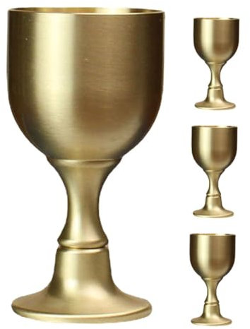 LAPYAPPE 4pièces Goblets Médiévaux Alliage De Cuivre Coupes à Vin Élégantes Pour Cérémonies Religieuses Et Fêtes Thématiques Hauteur