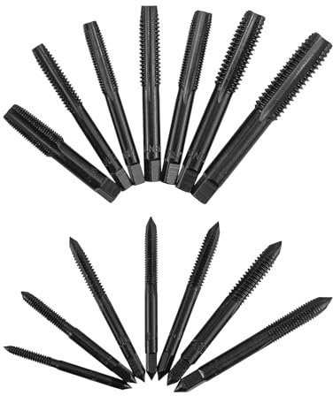 WATERBELINE Lot de 14 tarauds de filetage droits, tarauds métriques pour le travail du bois