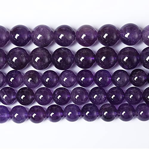 90 pezzi da 8 mm di ametista naturale AA3A, perline di cristallo di quarzo viola, pietre preziose rotonde per la creazione di gioielli fai da te, braccialetti, collane, 2 fili, 32 pollici