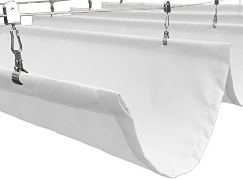 GXXINGIN Kit de Couverture d'ombrage de pergola rétractable imperméable sur Mesure pour Patio extérieur de Couleur Blanche, auvent de terrasse, Porche, Cour, Voile, Conception de Vague, Option de Fil