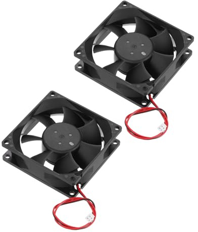 sourcing map 2 Pcs DC24V Brushless Cooling Fan DC24V 0.36A 80x80x25mm 2Pin 2Wire High Speed Quiet for 3D Printer Computer Case Video Equipment DIY Ventilation Project 2500-3.800RPM