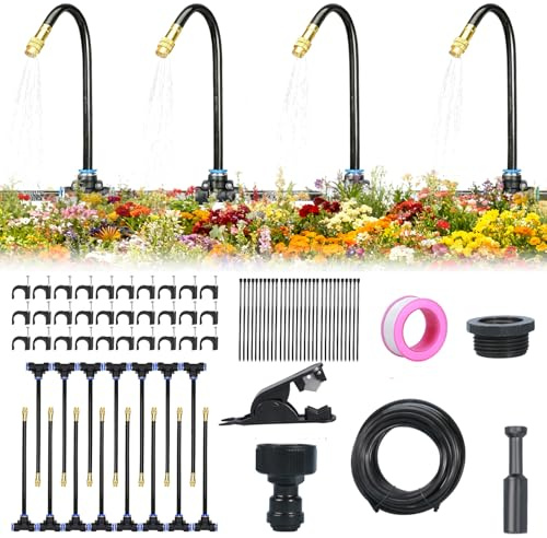Bewässerungssystem, 360° Biegbar Bewässerungssystem Garten, Automatisches Bewässerungssystem, Sprühbewässerungssystem, Geeignet Für Garten-, Rasen- Und Terrassenpflanzen (15m)