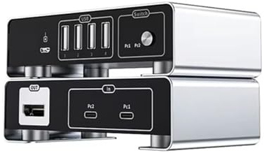 Switch KVM USB-C a DP 8K 60Hz 4K 144Hz Switch KVM Thunderbolt di tipo C con controller Compatibilità estesa(No DP Cable)