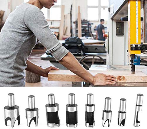 Depisuta Ensemble de Fraises à Bois en Acier au Carbone avec Fraises à Chanfrein, Permet D'obtenir une Excellente Finition pour le Même Bois, Ensemble de à Trou fraisé de 8 Pièces, adapté à la