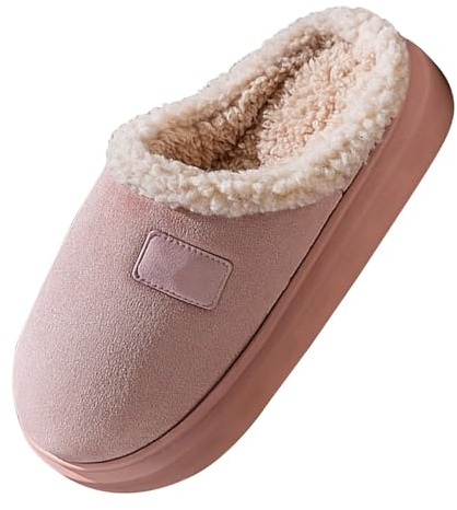 Pantoufles thermiques chaudes pour femme - Semelle super douce - Pour l'automne et la maison - Semelle épaisse - En mousse à mémoire de forme, rose, 39 EU